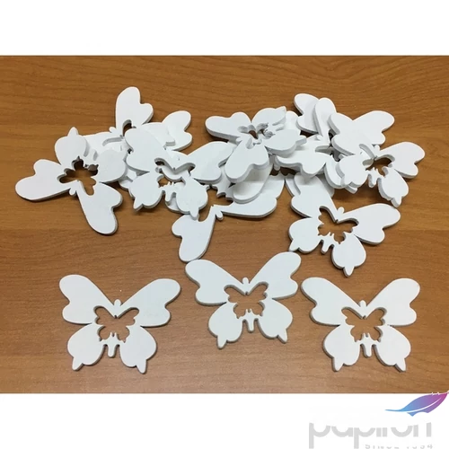 Fa figura pillangó fehér lyukkal 5cmx4cmx3mm 15db/cs