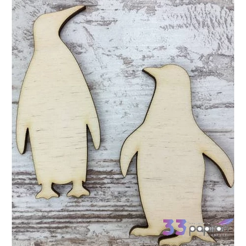 Fa figura pingvin pár natúr 8cm 2db/cs