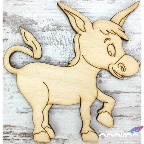 Fa figura szamár rajzos csacsi 10x9.5cm