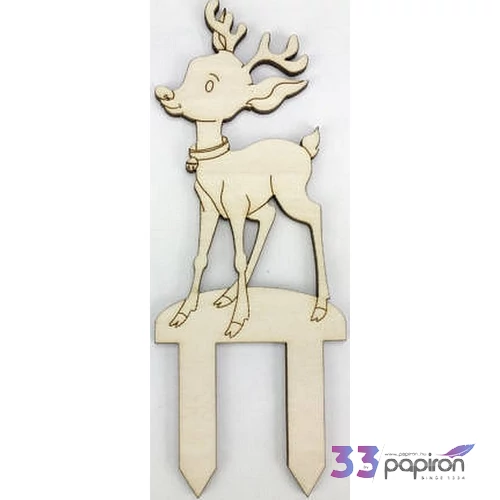 Fa figura szarvas beszúrós 13x5cm
