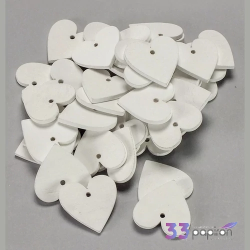 Fa figura szív fehér 3cmx3mm 40db/cs