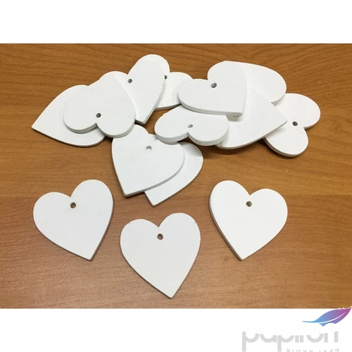 Fa figura szív fehér 4cmx3mm 15db/cs