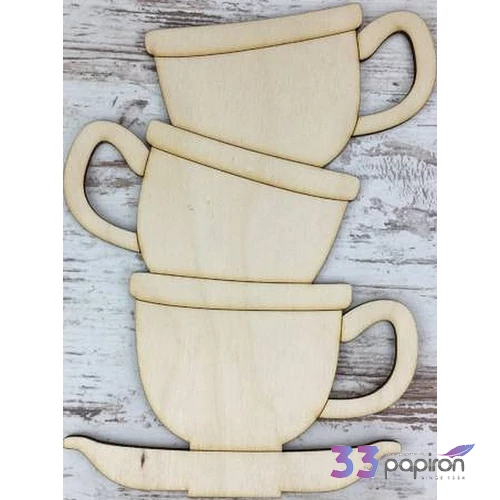 Fa figura teáscsésze 20x15cm GRAVÍROZHATÓ!