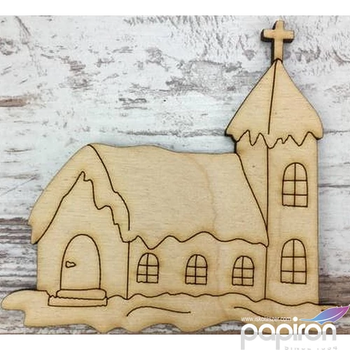 Fa figura templom 9x10cm 