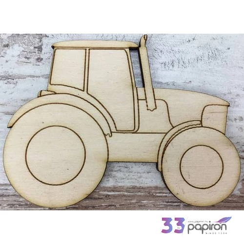 Fa figura traktor natúr 9, 3cm
