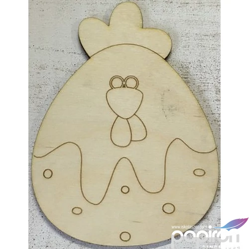 Fa figura tyúk pöttyös tyúk 11x15cm 