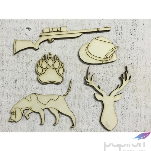 Fa figura vadász vadász - erdész szett 11cmx3mm 5db/cs