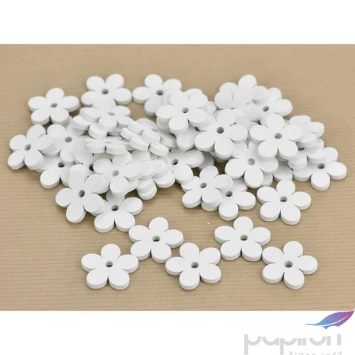 Fa figura virágok fehér 2, 5cmx3mm 50db/cs
