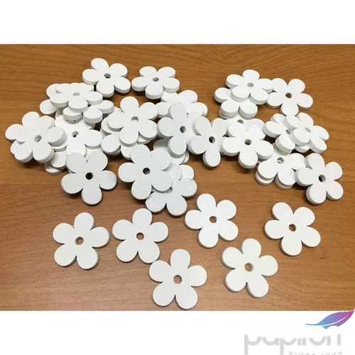 Fa figura virágok fehér 3cmx3mm 40db/cs