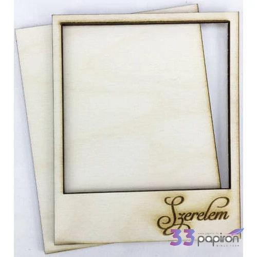 Fa fotókeret hátlappal polaroid fényképkeret 