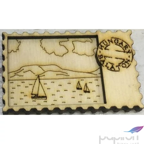 Fa hűtőmágnes Balaton bélyeg 7x4.3cm