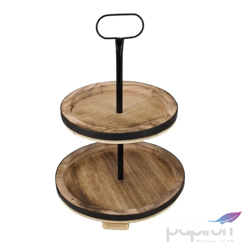 Tál Fa kínálótál 2 szintes 45cm 