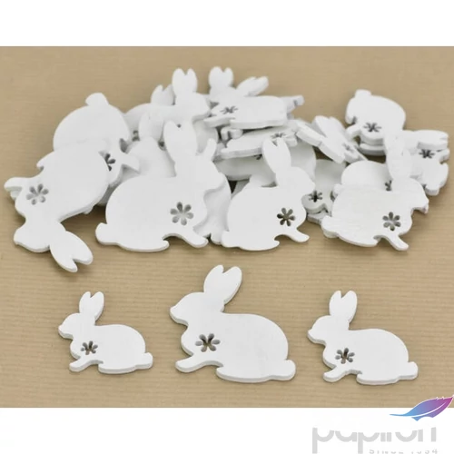 Nyúl mini fa 4cm virágmintás, krém 30db/csomag [5998997743343]