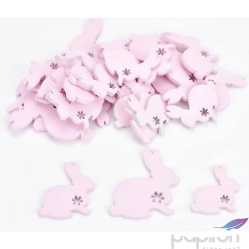 Nyúl mini fa 4cm virágmintás, pink 30db/csomag [5998997743312]