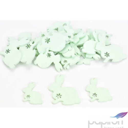 Nyúl mini fa 4cm virágmintás menta, 30db/csomag [5998997743329]