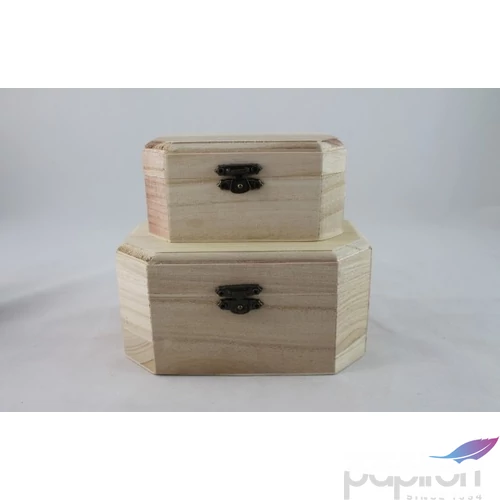 Fa Nyolcszög alapú doboz S 12,3x7x6,3cm-es natúr LYE12-1211 S/2/1 [5997412722383]