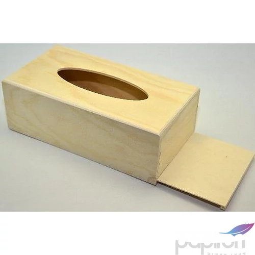Fa Papírzsebkendő tartó FEKVŐ 25x12.5x8.7 CM gravírozható, dekorálható