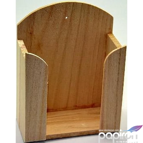 Fa Papírzsebkendő tartó KICSI 15 CM gravírozható, dekorálható