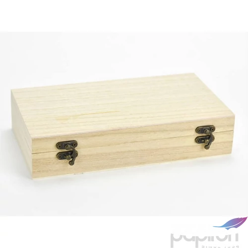 Fa szivardoboz natúr kétkallantyús fedélel 23x13x5cm-es dekorálható GRAVÍROZHATÓ!