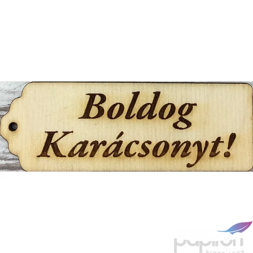 Fatábla felirat Boldog karácsonyt! hosszúkás 8x2,8cm 5db/cs