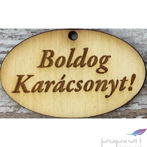 Fatábla felirat Boldog karácsonyt! 2, 5x4cm ovál 10db/cs