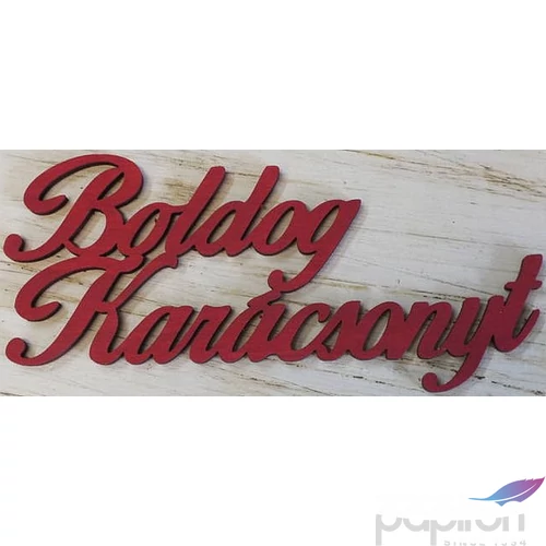 Fatábla felirat Boldog Karácsonyt piros 15cmx7cm