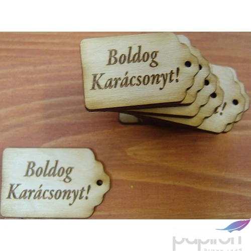 Fatábla felirat Boldog karácsonyt! scrapbook 8, 5x5, 5 cm 10db/cs
