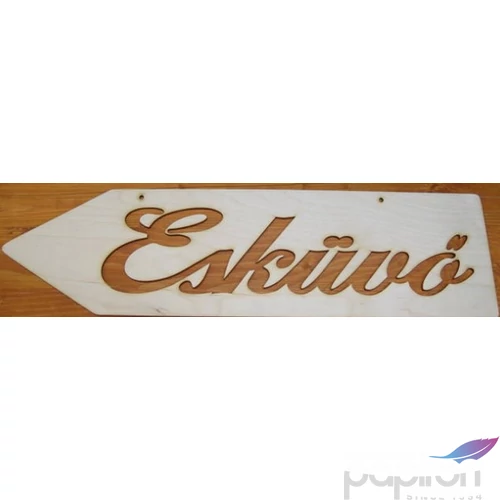 Fatábla felirat Esküvő nyíl - balra mutató 50cm