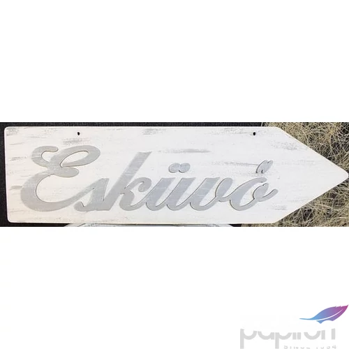 Fatábla felirat Esküvő nyíl - jobbra mutató 50x14cm 