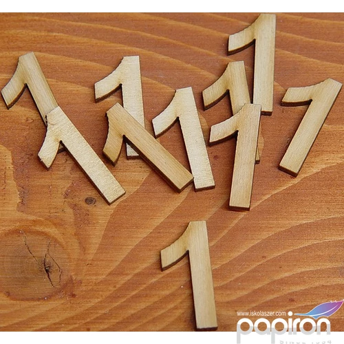 Fatábla felirat, Fa figura 1 natúr szám 3cm 10db/cs