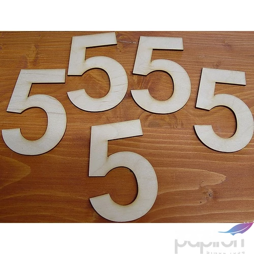 Fatábla felirat, Fa figura 5 10cm Fa szám 5db/cs