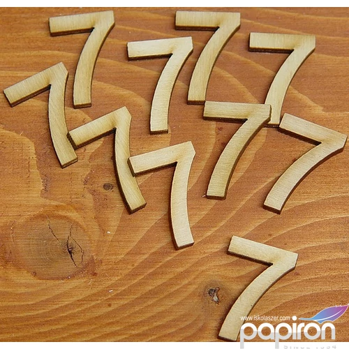 Fatábla felirat, Fa figura 7 natúr szám 3cm 10db/cs