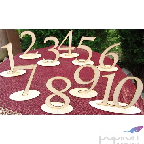 Fatábla felirat, Fa figura állítható asztalszám 1-10-ig 15cm 