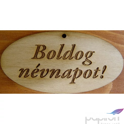 Fatábla felirat, Fa figura Boldog Névnapot! 4x8cm 5db/cs