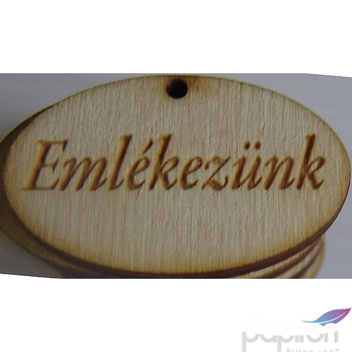 Fatábla felirat, Fa figura Emlékezünk 2, 5x4cm 10db/cs