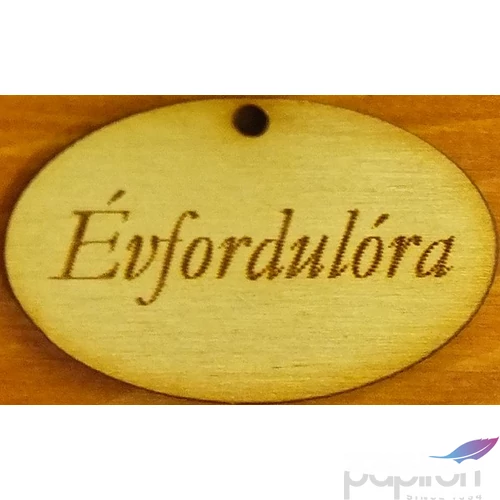 Fatábla felirat, Fa figura Évfordulóra ovál 2, 5x4cm 10db/cs