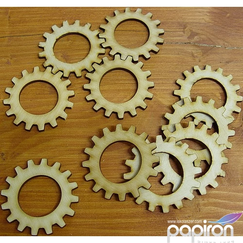 Fatábla felirat, Fa figura fogaskerék 5cm 10db/cs