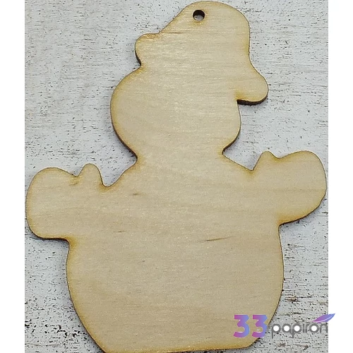 Fatábla felirat, Fa figura hóember 9, 5x8cm 5db/cs