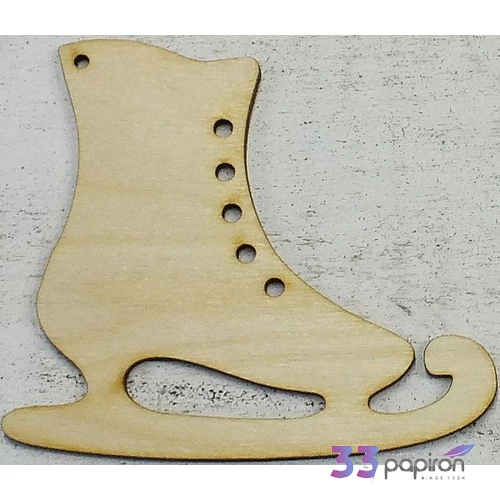 Fatábla felirat, Fa figura korcsolya 10x11cm 5db/cs
