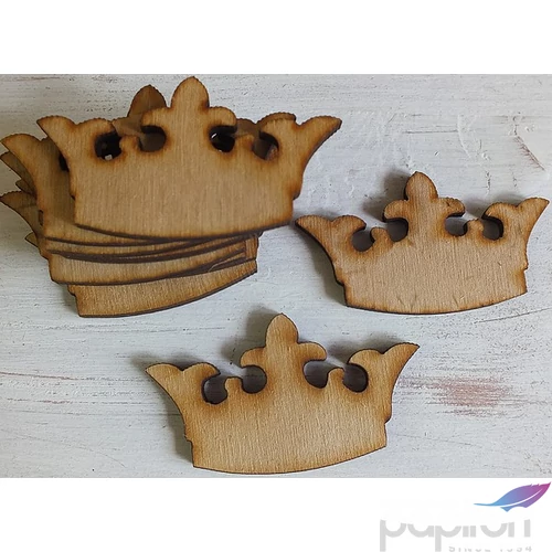 Fatábla felirat, Fa figura korona 3x5cm 10db/cs