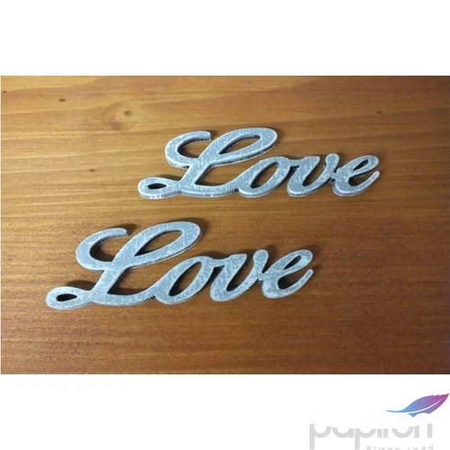 Fatábla felirat, Fa figura Love felirat szürke 8cm 2db/cs