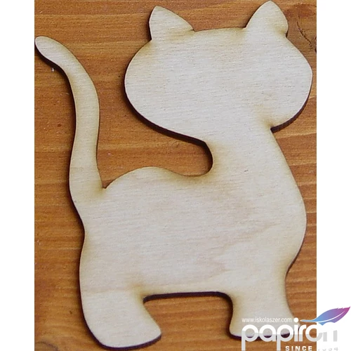 Fatábla felirat, Fa figura macska 8x10, 5cm 5db/cs