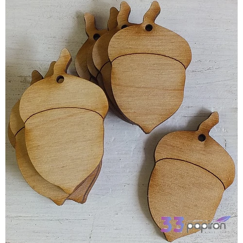 Fatábla felirat, Fa figura makk 5cm 10db/cs