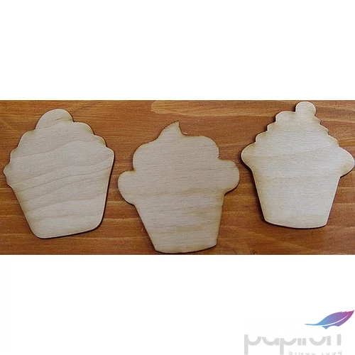 Fatábla felirat, Fa figura muffin 5x6cm 9db/cs
