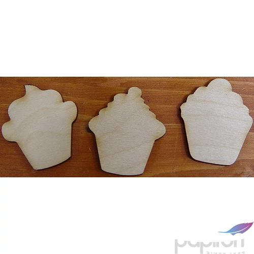 Fatábla felirat, Fa figura muffinkicsi 4x4, 5cm 9db/cs