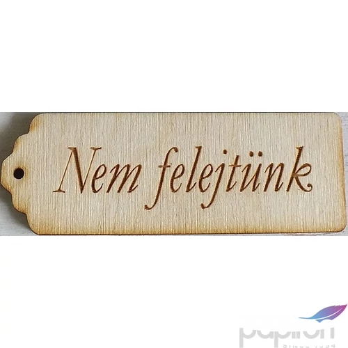 Fatábla felirat, Fa figura Nem felejtünk hosszúkás 2, 8x8cm 5db/cs