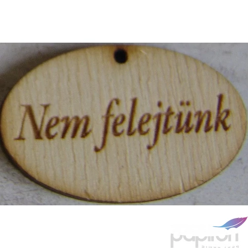 Fatábla felirat, Fa figura Nem felejtünk ovál 2, 5x4cm 10db/cs