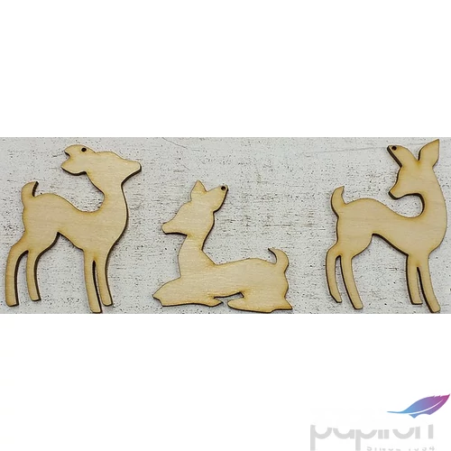 Fatábla felirat, Fa figura őzikék 5, 5x8cm 3db/cs