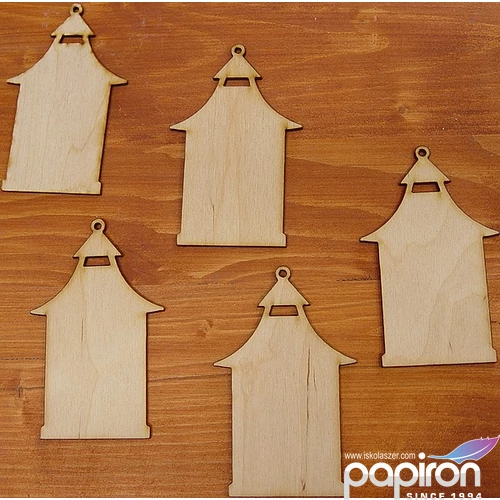 Fatábla felirat, Fa figura pagoda 10cm 5db/cs