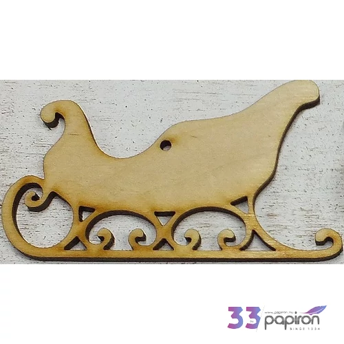 Fatábla felirat, Fa figura szánkó 10x5, 5cm 5db/cs